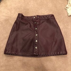 Forever 21 maroon button up skirt